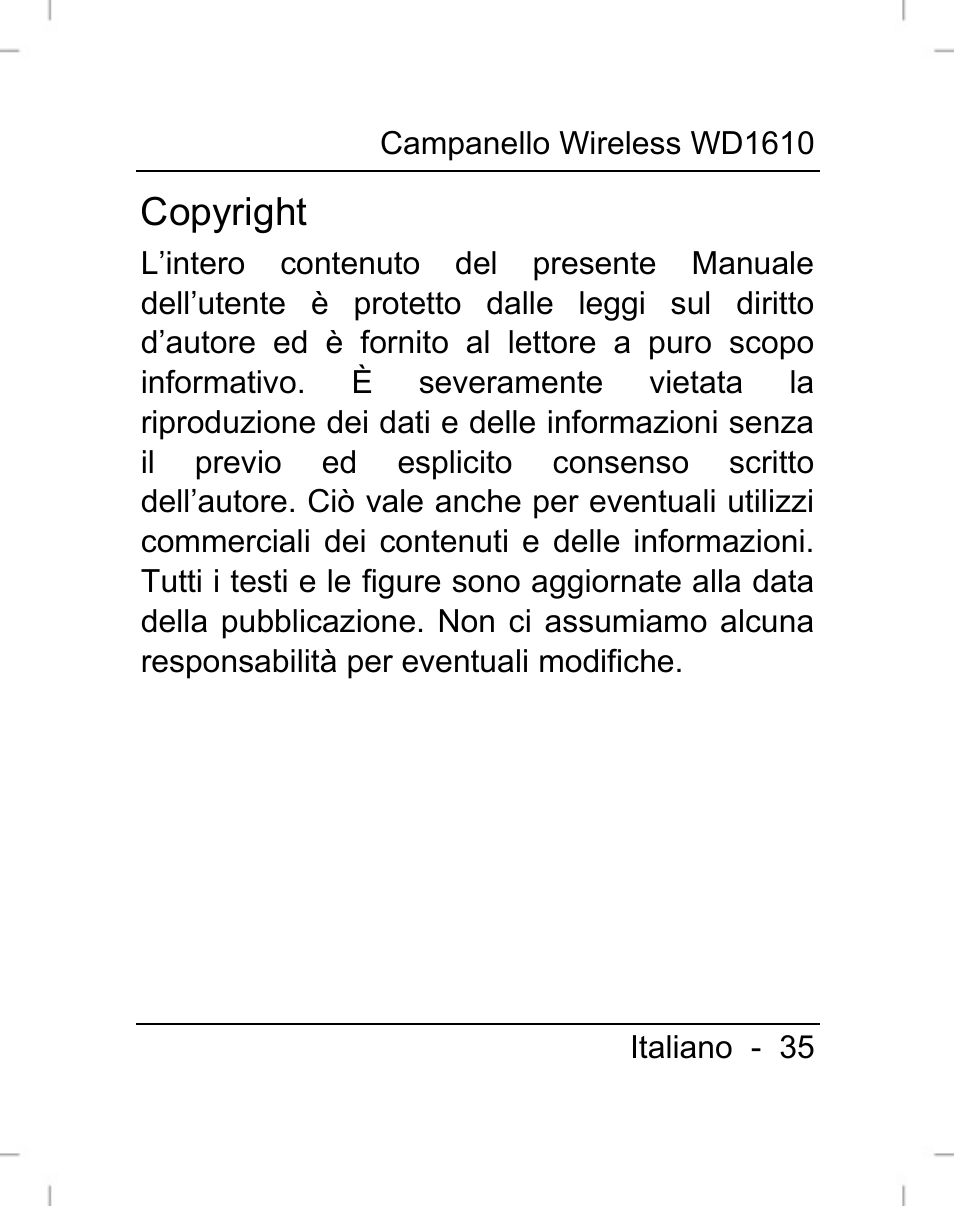 Copyright | Silvercrest WD1610 User Manual | Page 36 / 122
