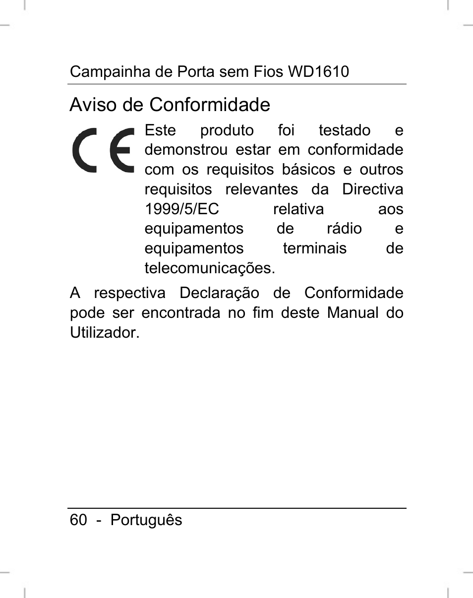 Aviso de conformidade | Silvercrest WD1610 User Manual | Page 61 / 122