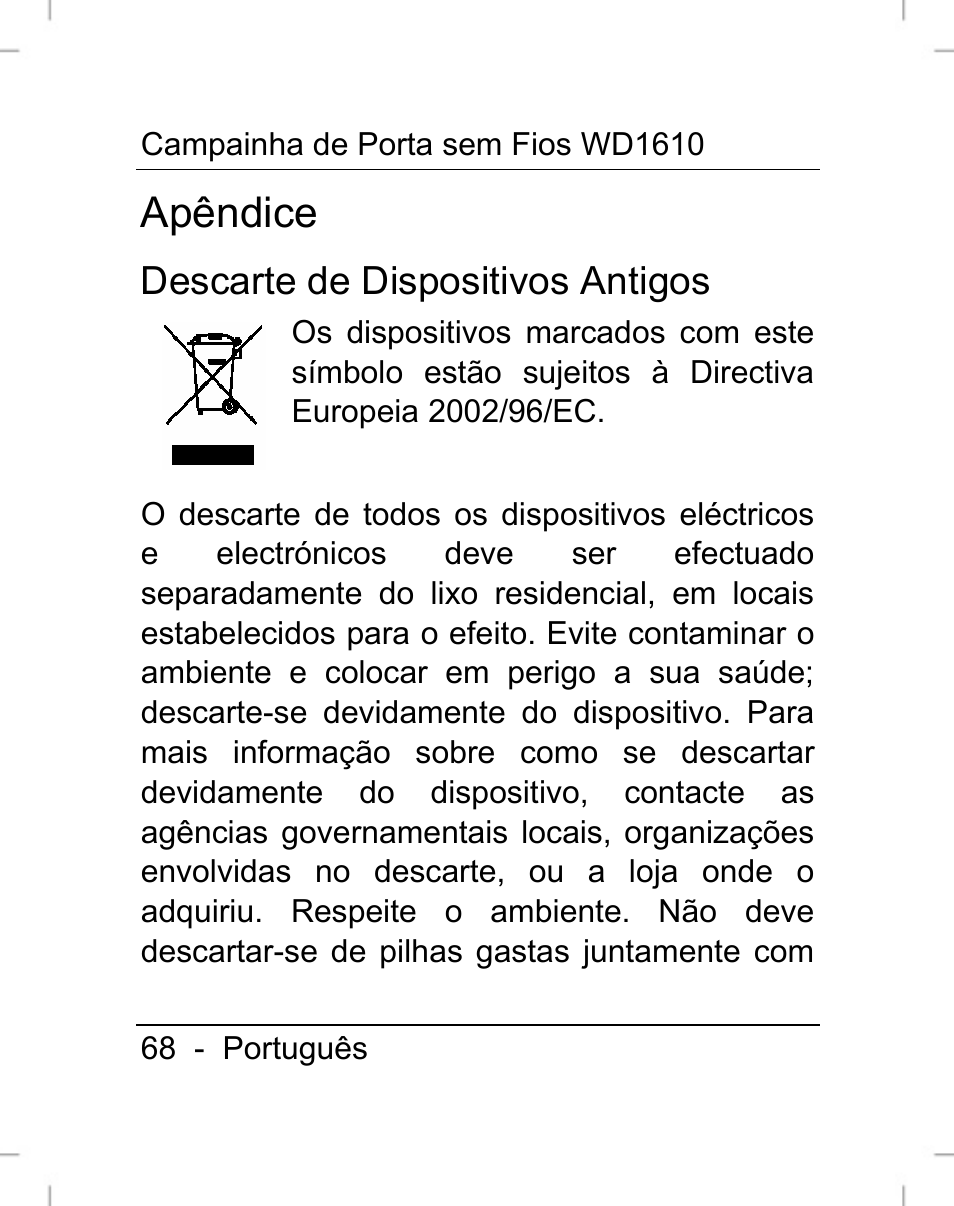 Apêndice | Silvercrest WD1610 User Manual | Page 69 / 122