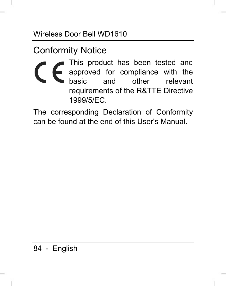 Conformity notice | Silvercrest WD1610 User Manual | Page 85 / 122