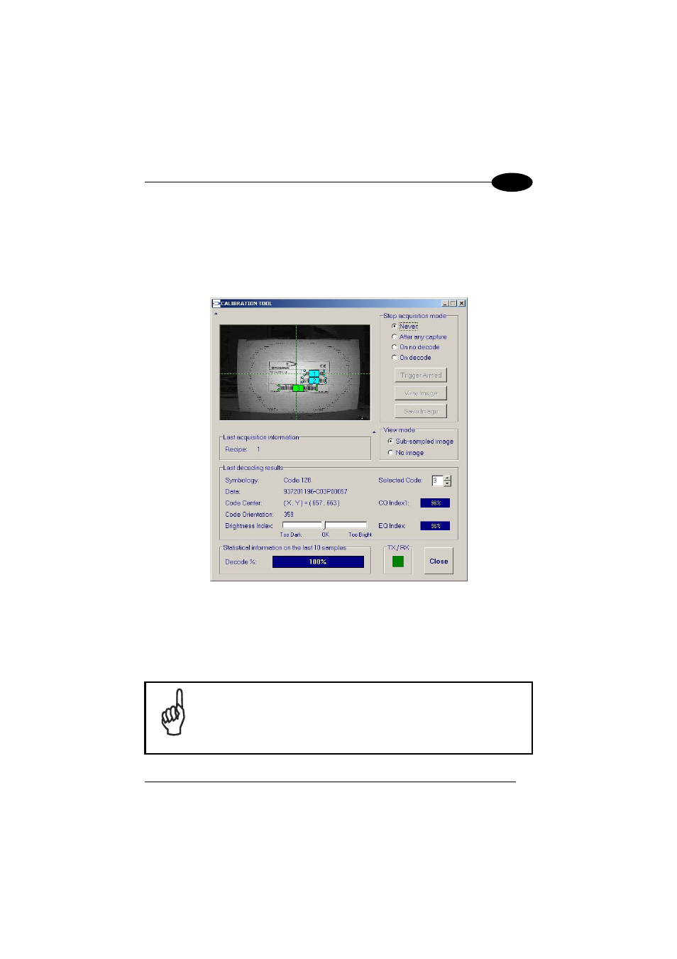 Calibration, Par. 3.4.2), 2 calibration | Datalogic Scanning MATRIX 1000 User Manual | Page 45 / 62