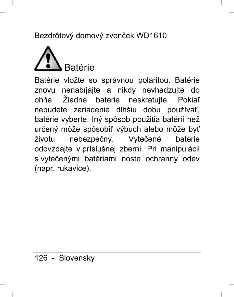 Batérie | Silvercrest WD1610 User Manual | Page 127 / 170