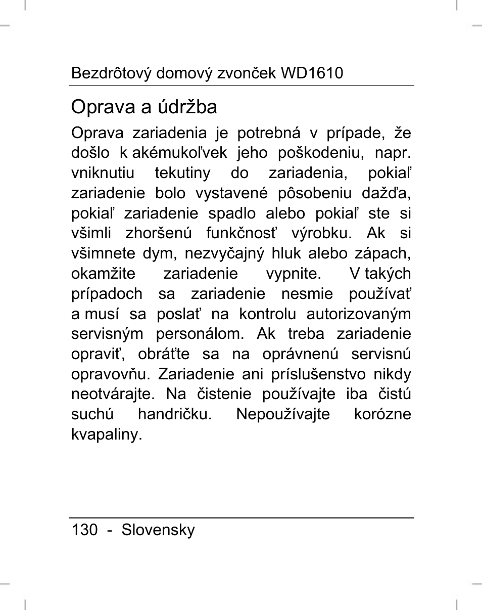 Oprava a údržba | Silvercrest WD1610 User Manual | Page 131 / 170