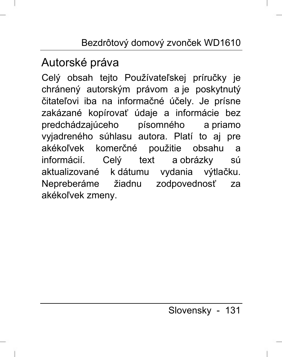 Autorské práva | Silvercrest WD1610 User Manual | Page 132 / 170