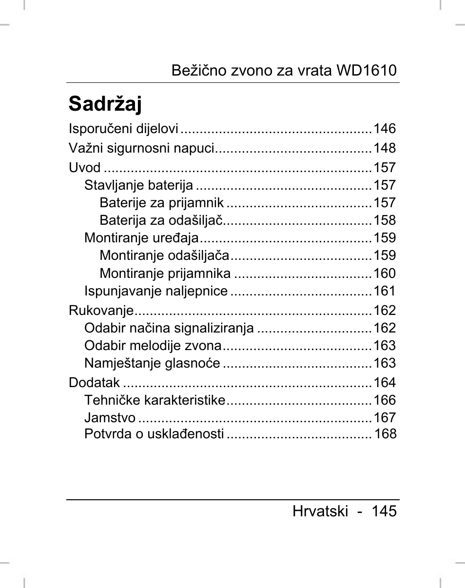 Sadržaj | Silvercrest WD1610 User Manual | Page 146 / 170