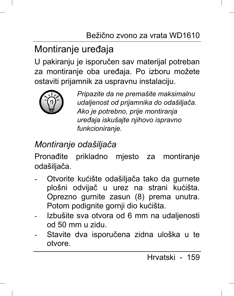 Montiranje uređaja | Silvercrest WD1610 User Manual | Page 160 / 170