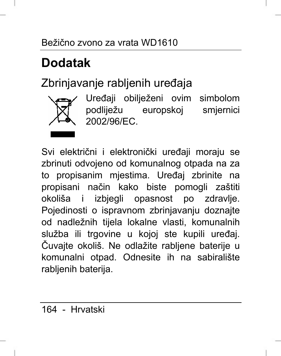 Dodatak | Silvercrest WD1610 User Manual | Page 165 / 170