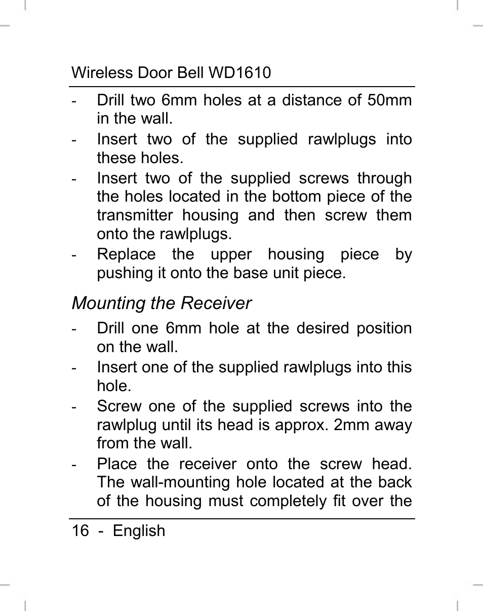 Silvercrest WD1610 User Manual | Page 17 / 170