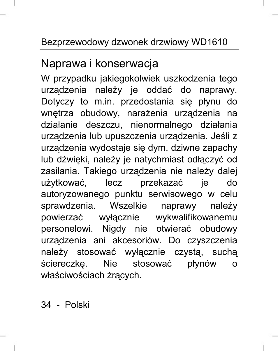 Naprawa i konserwacja | Silvercrest WD1610 User Manual | Page 35 / 170