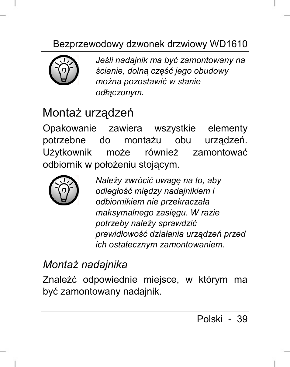 Montaż urządzeń | Silvercrest WD1610 User Manual | Page 40 / 170