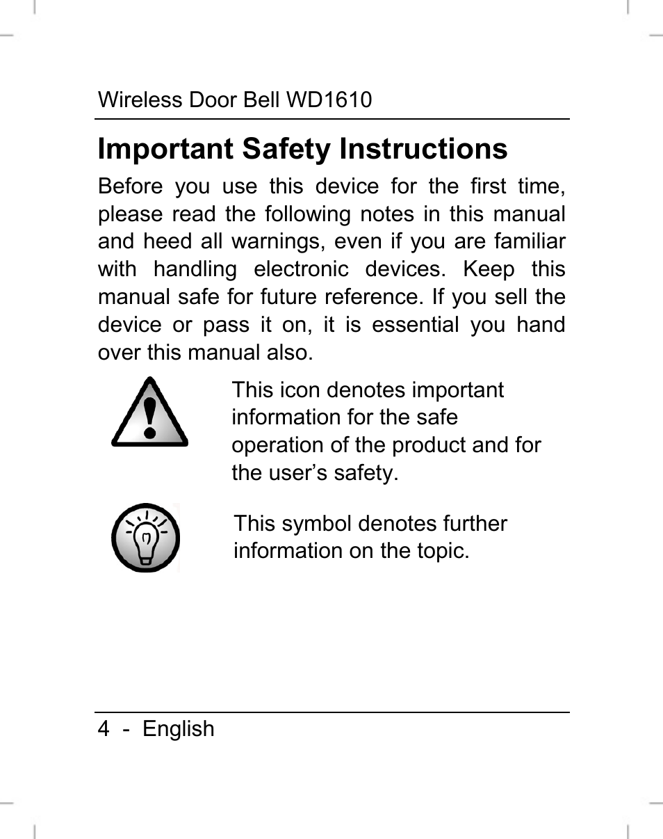 Important safety instructions | Silvercrest WD1610 User Manual | Page 5 / 170