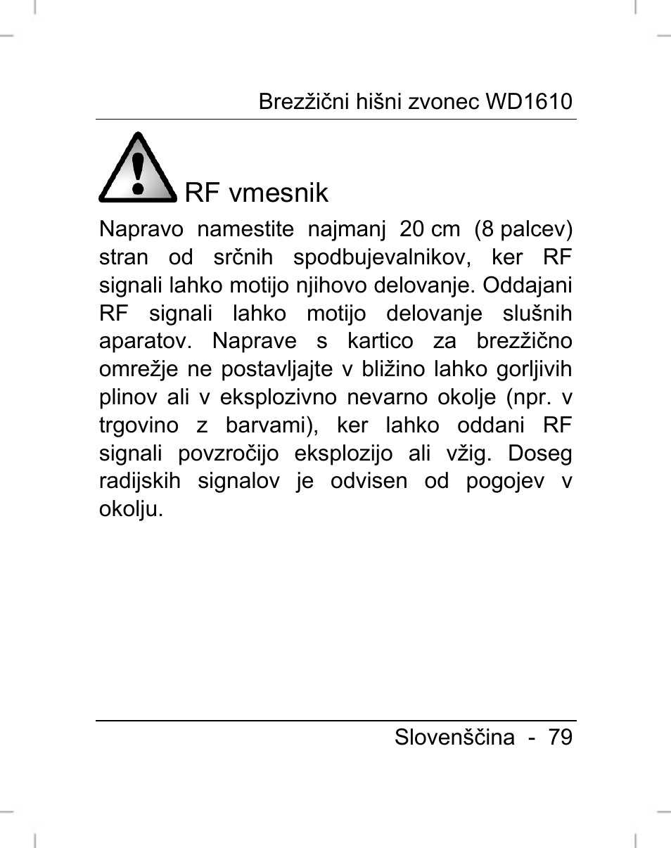 Rf vmesnik | Silvercrest WD1610 User Manual | Page 80 / 170