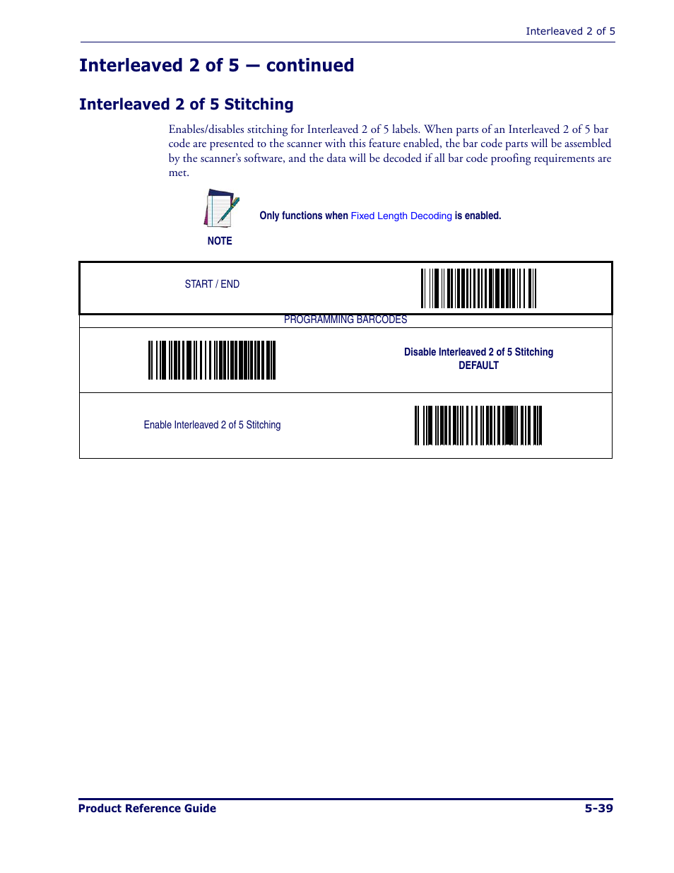 Interleaved 2 of 5 — continued, Interleaved 2 of 5 stitching | Datalogic Scanning MAGELLAN 1000I User Manual | Page 113 / 160