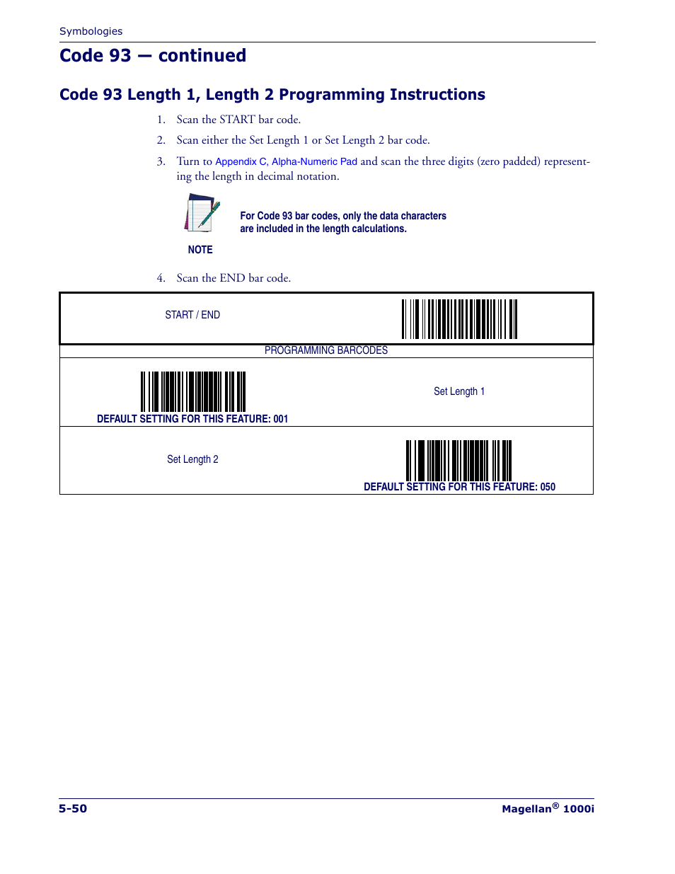 Code 93 — continued | Datalogic Scanning MAGELLAN 1000I User Manual | Page 124 / 160