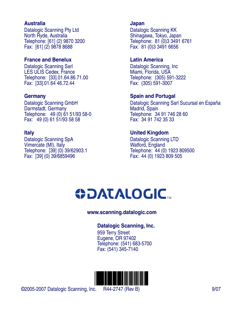 Datalogic Scanning MAGELLAN 1000I User Manual | Page 160 / 160