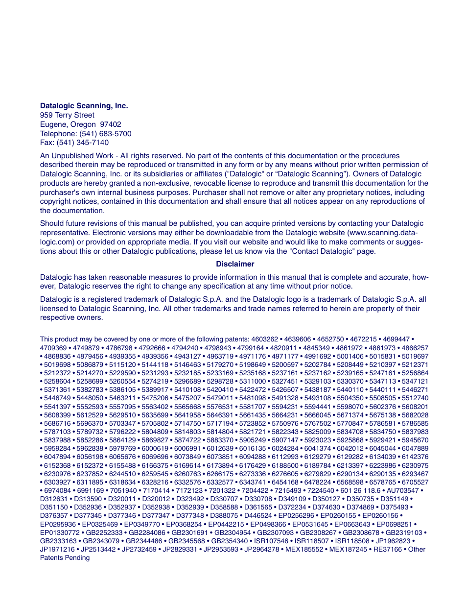 Datalogic Scanning MAGELLAN 1000I User Manual | Page 2 / 160