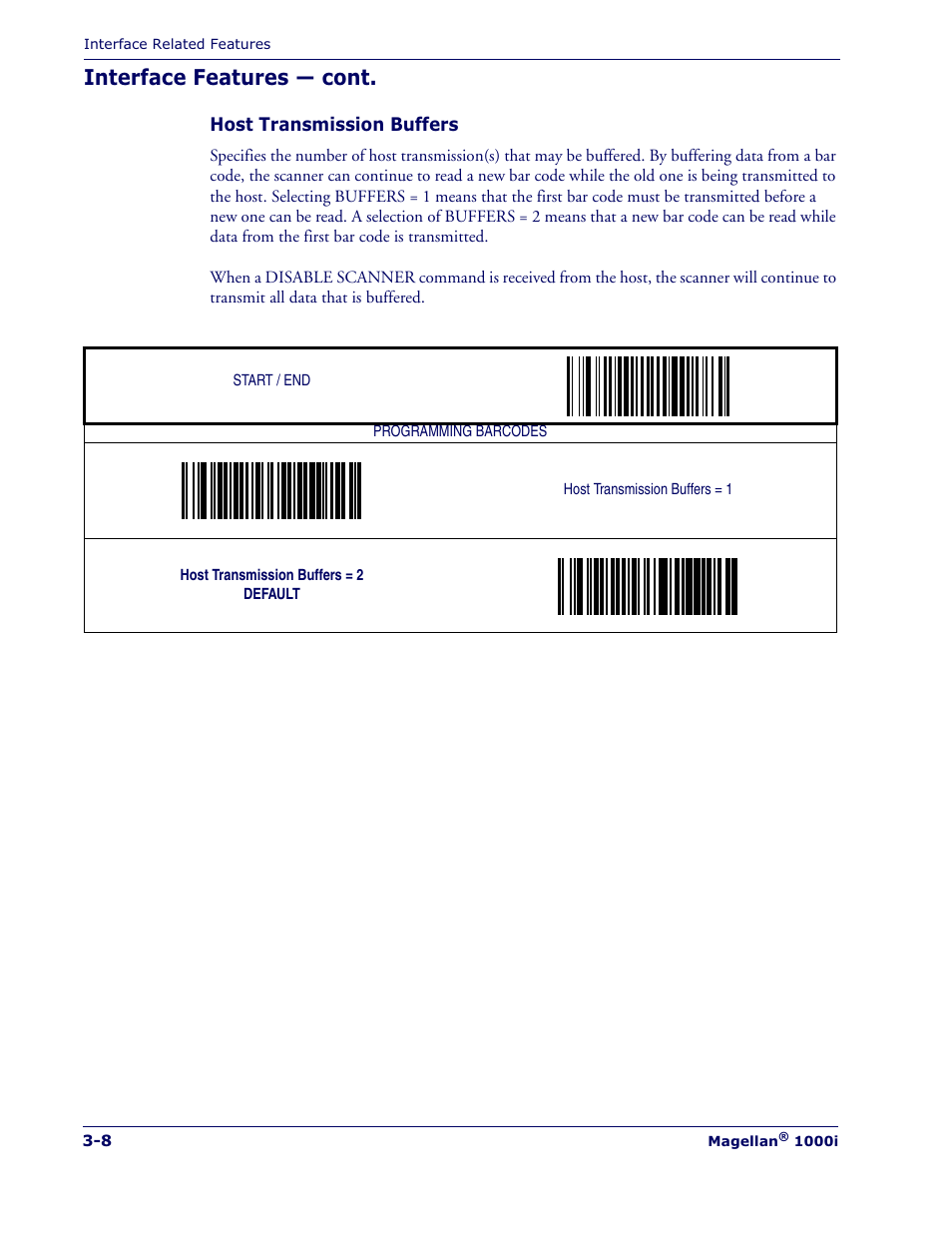 Interface features — cont | Datalogic Scanning MAGELLAN 1000I User Manual | Page 34 / 160