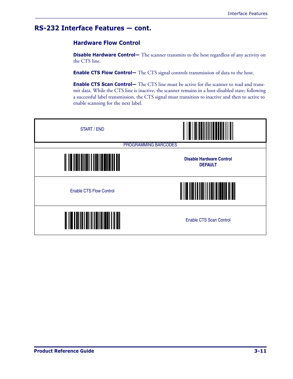Rs-232 interface features — cont | Datalogic Scanning MAGELLAN 1000I User Manual | Page 37 / 160
