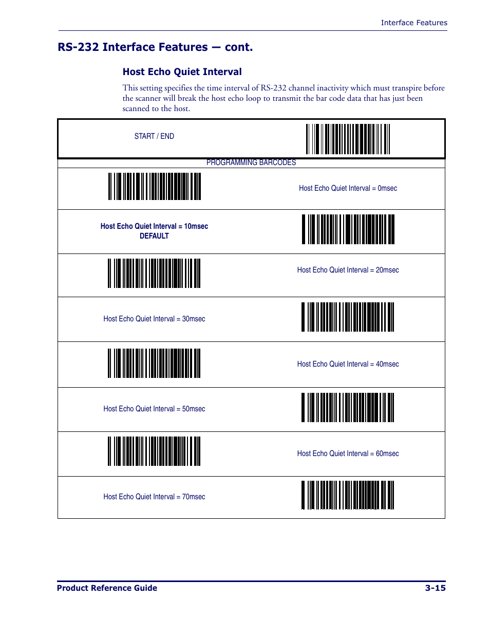 Rs-232 interface features — cont | Datalogic Scanning MAGELLAN 1000I User Manual | Page 41 / 160