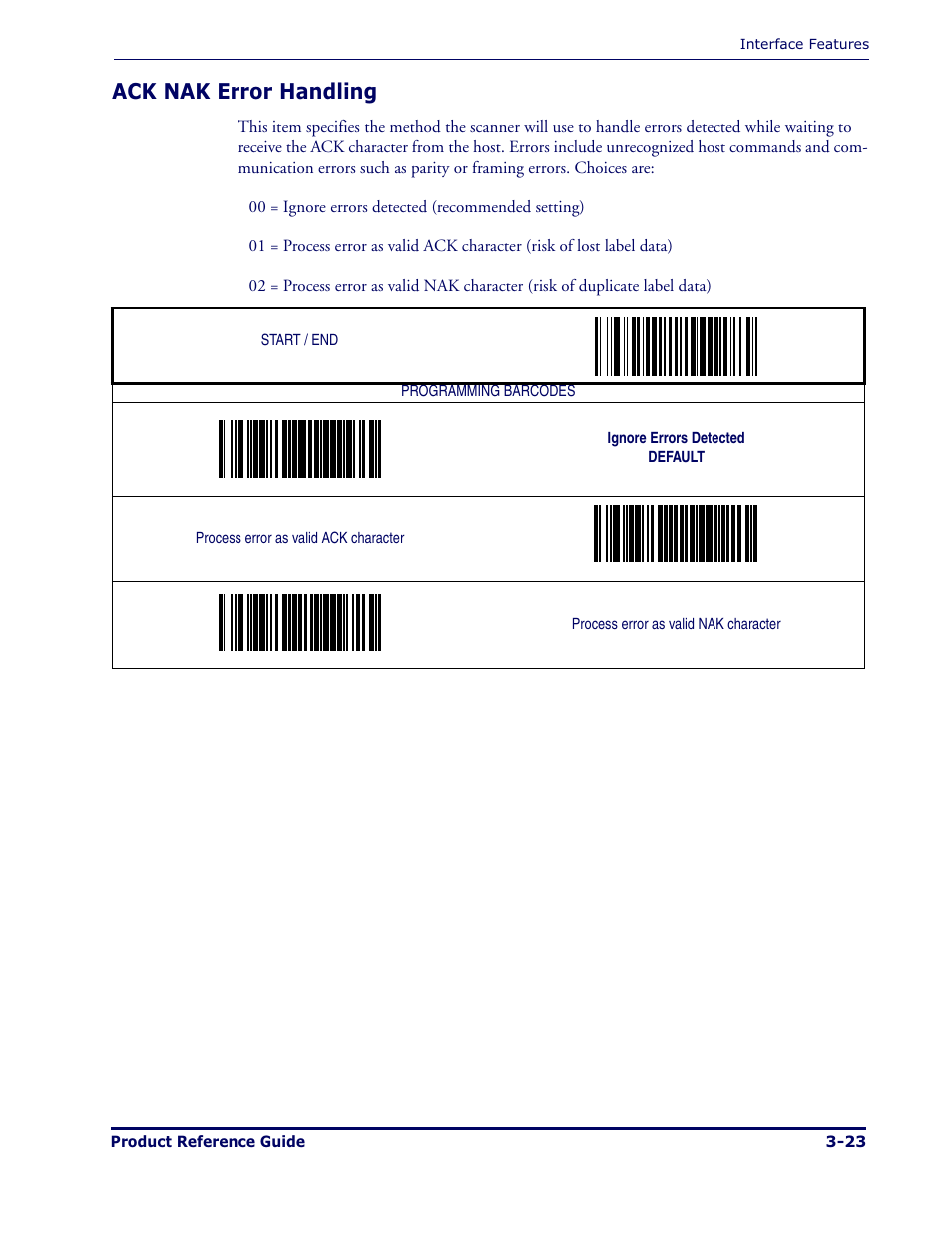 Ack nak error handling | Datalogic Scanning MAGELLAN 1000I User Manual | Page 49 / 160