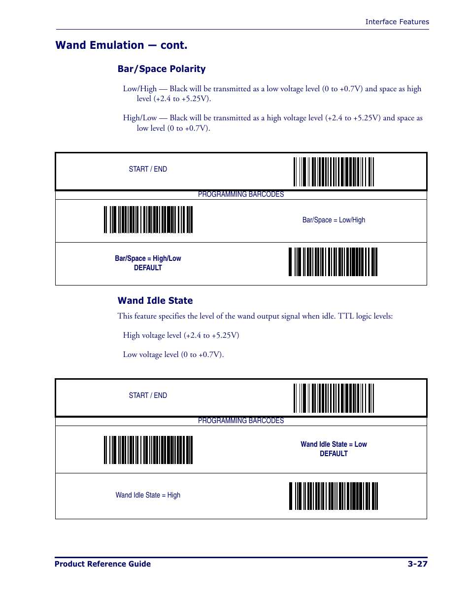 Wand emulation — cont | Datalogic Scanning MAGELLAN 1000I User Manual | Page 53 / 160