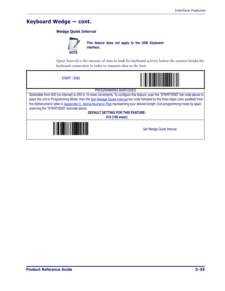 Keyboard wedge — cont | Datalogic Scanning MAGELLAN 1000I User Manual | Page 61 / 160