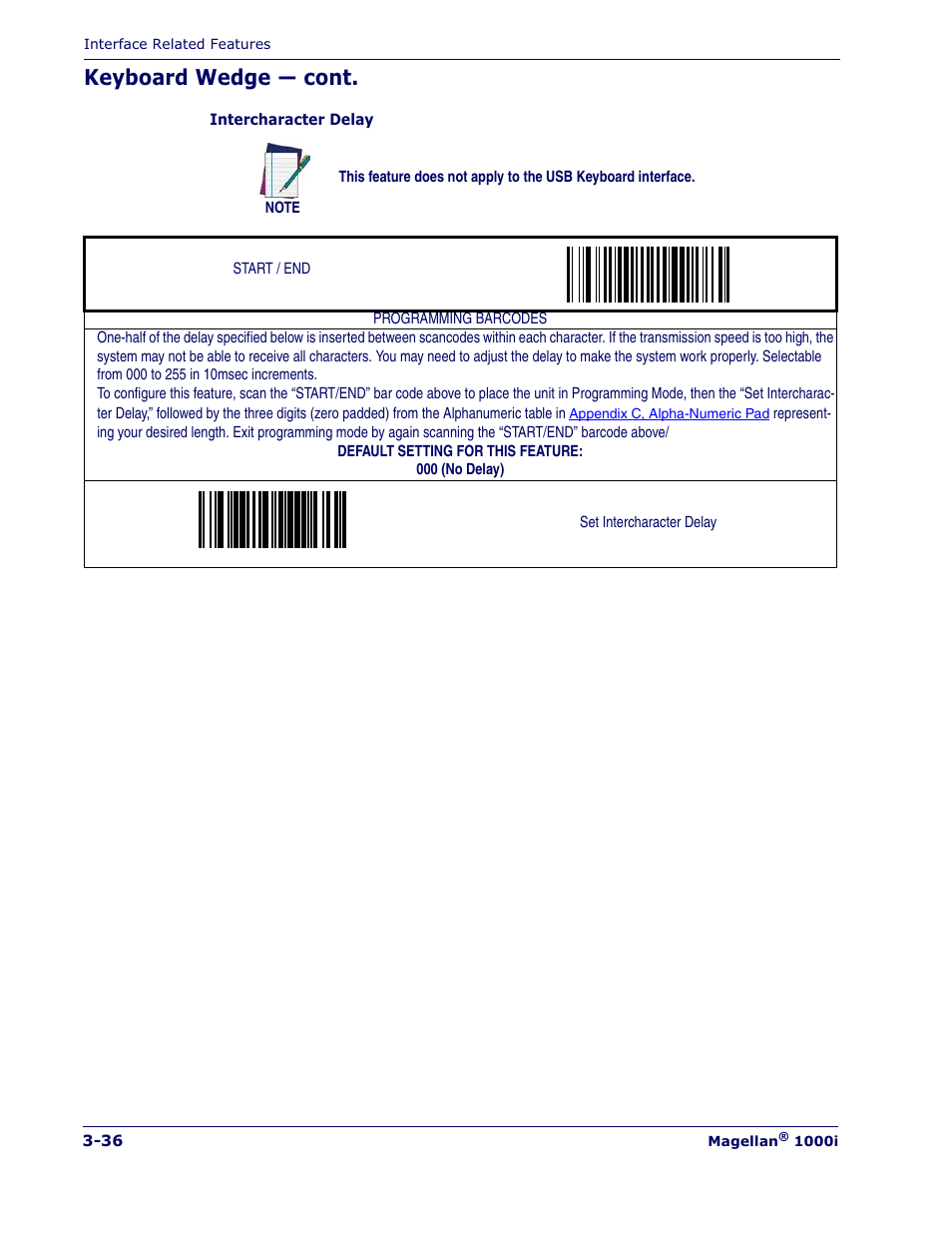 Keyboard wedge — cont | Datalogic Scanning MAGELLAN 1000I User Manual | Page 62 / 160