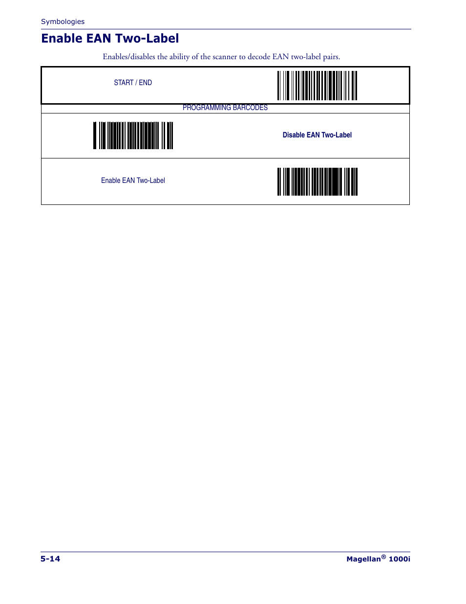 Enable ean two-label | Datalogic Scanning MAGELLAN 1000I User Manual | Page 88 / 160