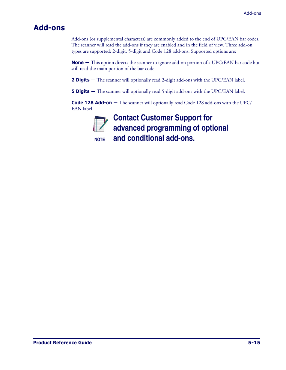 Add-ons | Datalogic Scanning MAGELLAN 1000I User Manual | Page 89 / 160