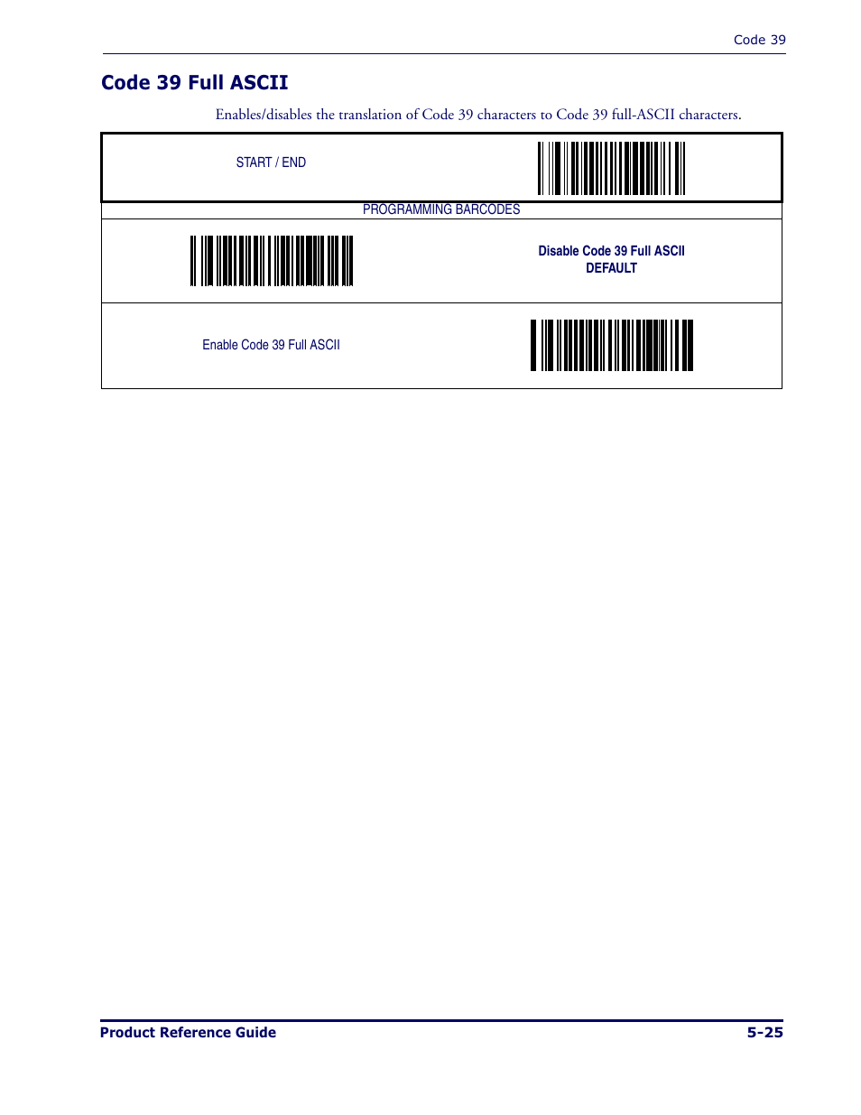 Code 39 full ascii | Datalogic Scanning MAGELLAN 1000I User Manual | Page 99 / 160