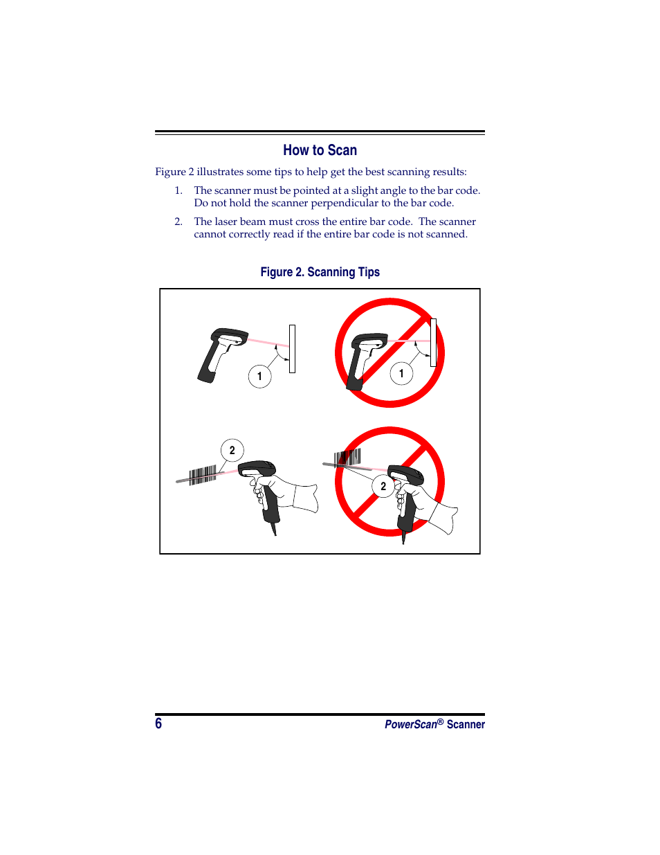 How to scan | Datalogic Scanning POWERSCAN SR User Manual | Page 12 / 24