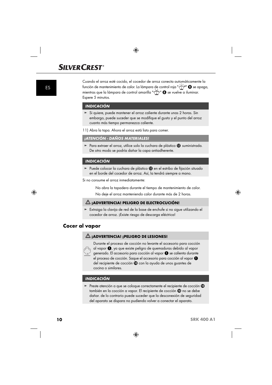Cocer al vapor | Silvercrest SRK 400 A1 User Manual | Page 13 / 84