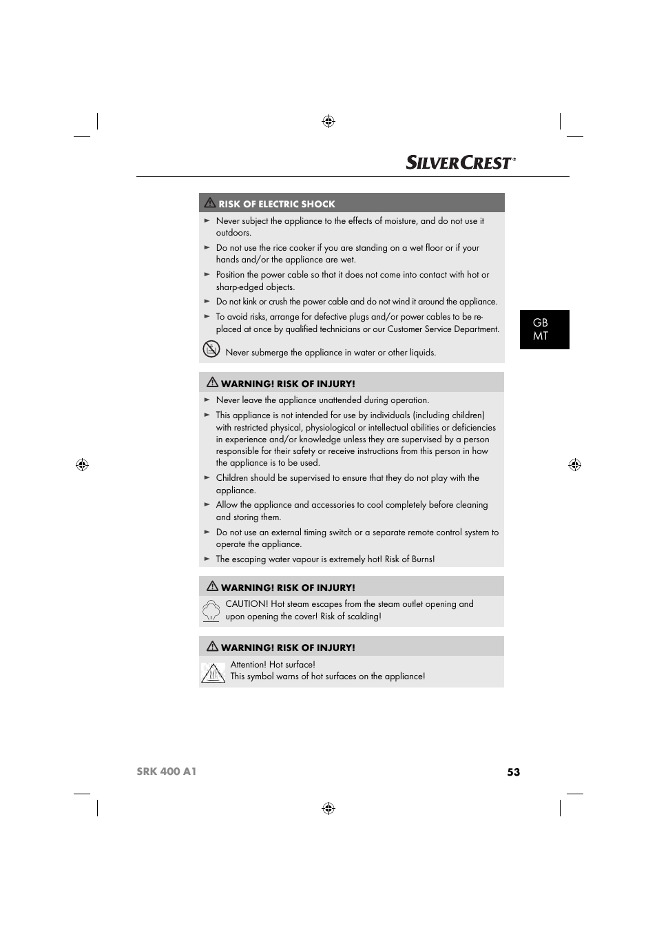 Gb mt | Silvercrest SRK 400 A1 User Manual | Page 56 / 84