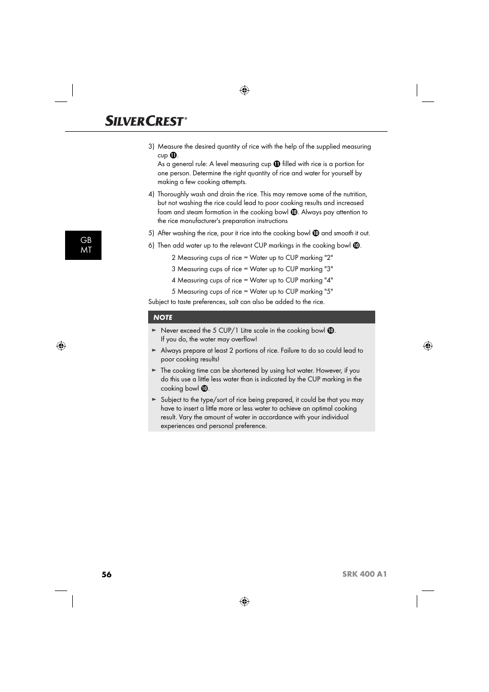 Gb mt | Silvercrest SRK 400 A1 User Manual | Page 59 / 84