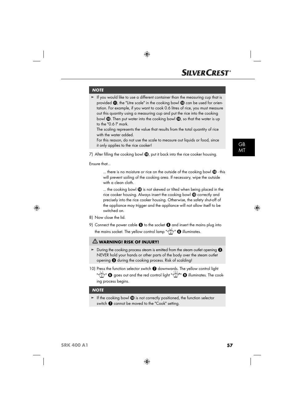 Gb mt | Silvercrest SRK 400 A1 User Manual | Page 60 / 84