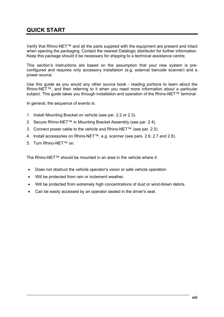 Quick start | Datalogic Scanning Rhino-NET 40012 User Manual | Page 13 / 53