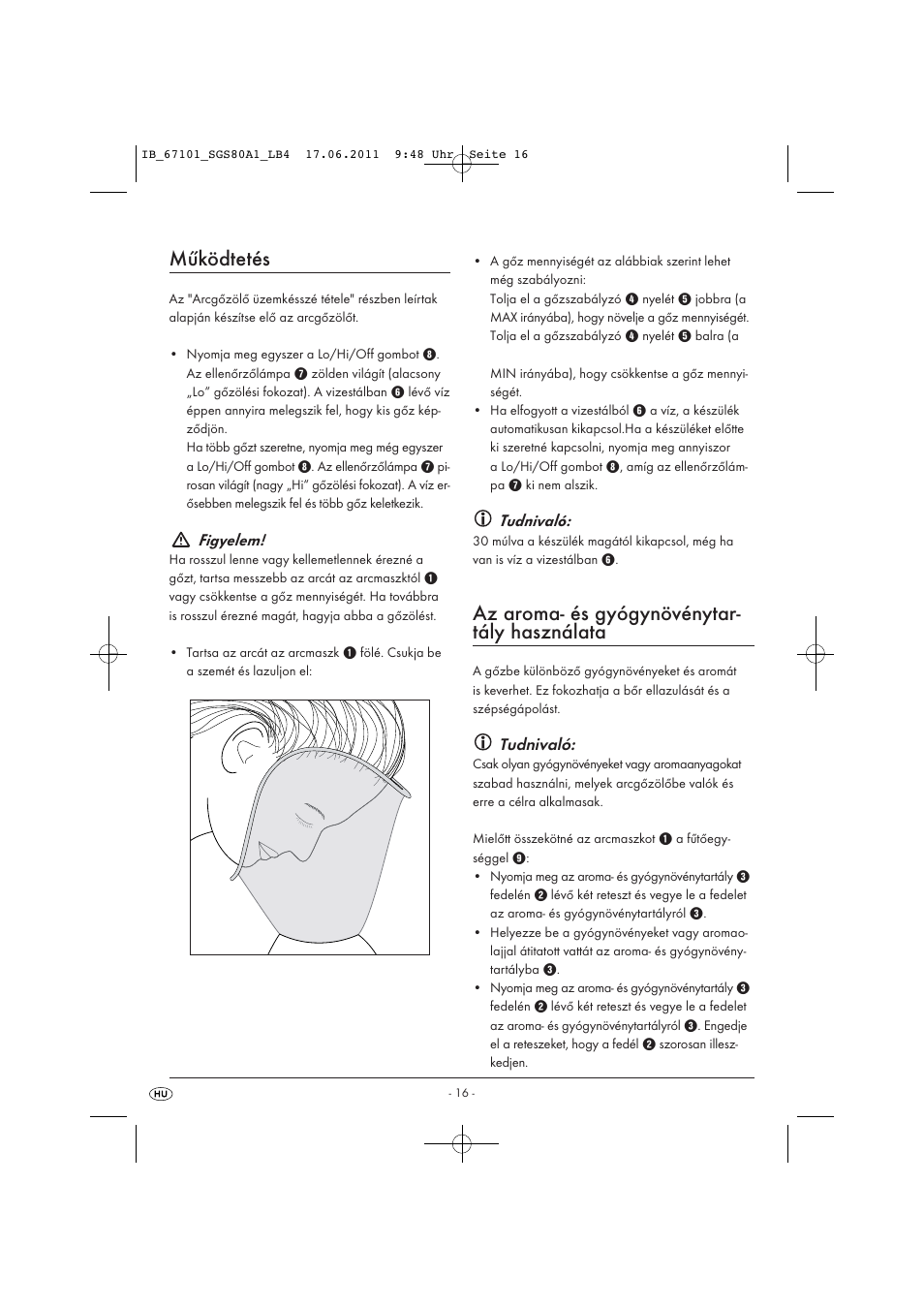 Működtetés, Az aroma- és gyógynövénytar- tály használata | Silvercrest SGS 80 A1 User Manual | Page 18 / 44