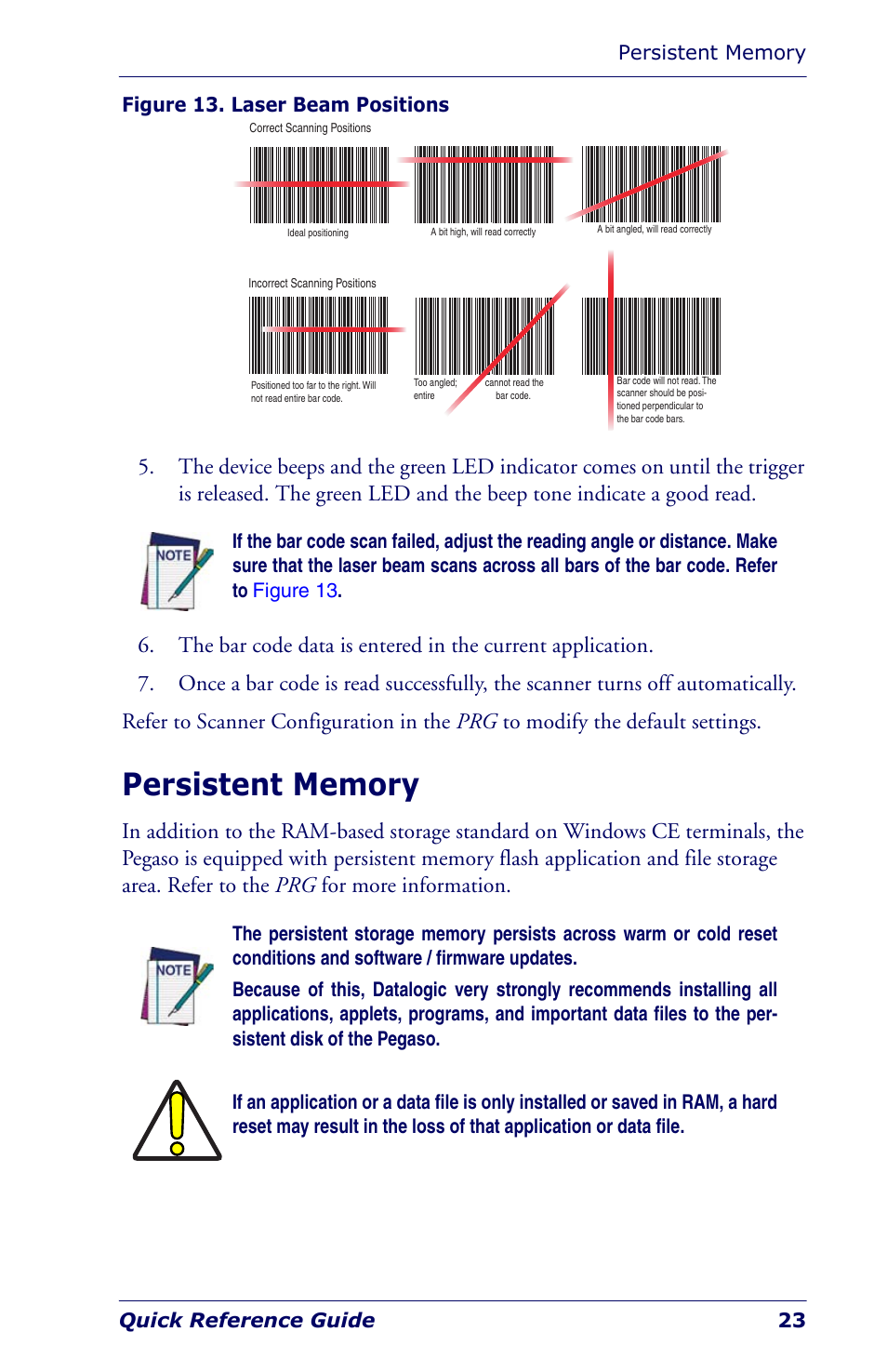 Persistent memory | Datalogic Scanning Industrial PDA User Manual | Page 25 / 68