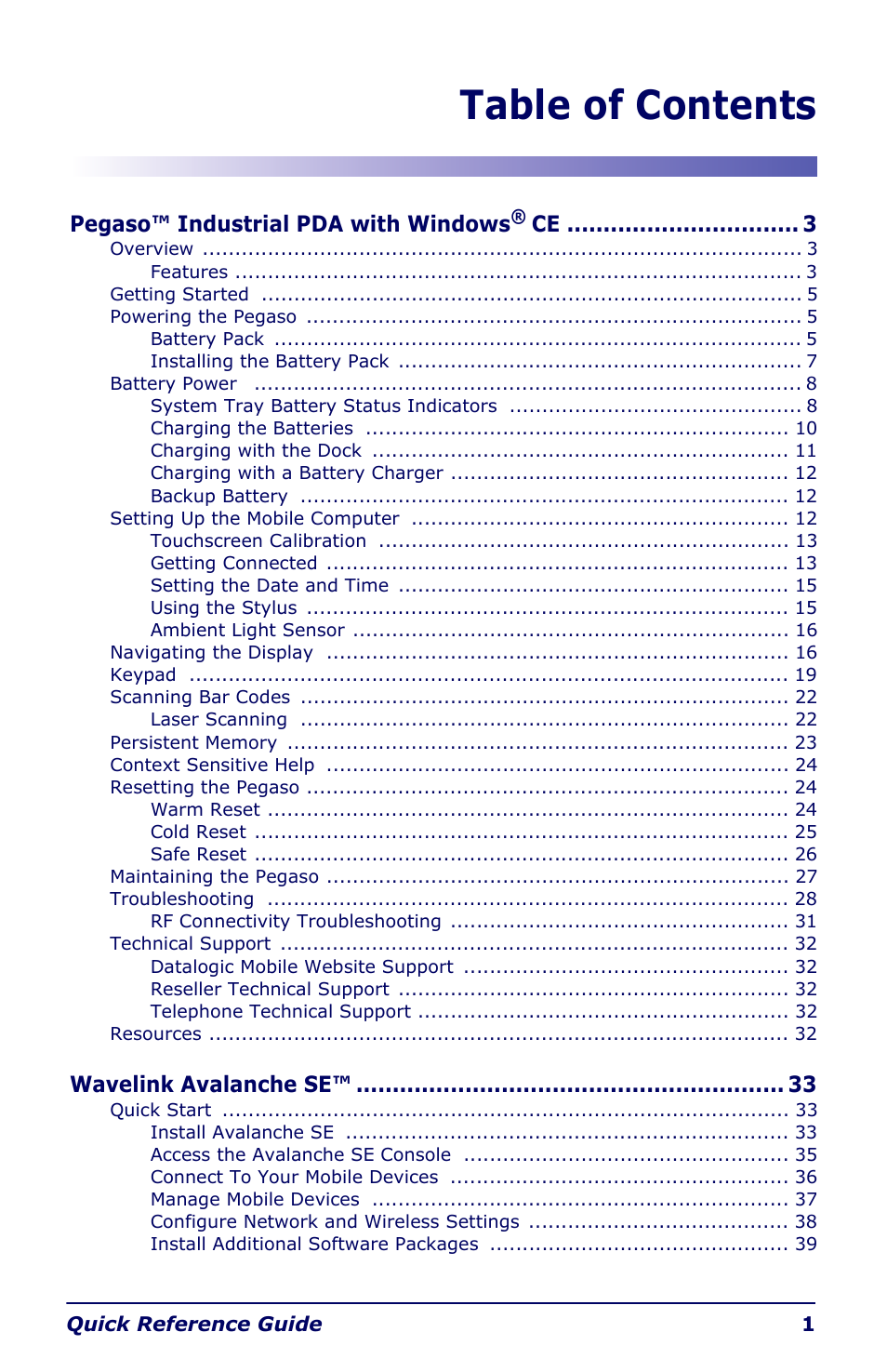 Datalogic Scanning Industrial PDA User Manual | Page 3 / 68