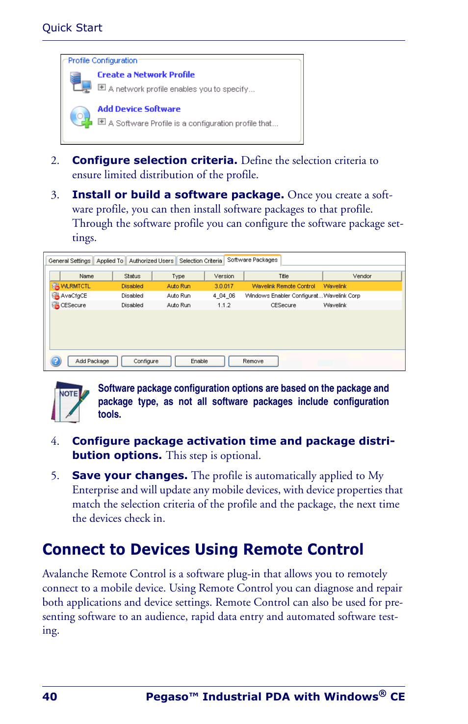 Connect to devices using remote control | Datalogic Scanning Industrial PDA User Manual | Page 42 / 68