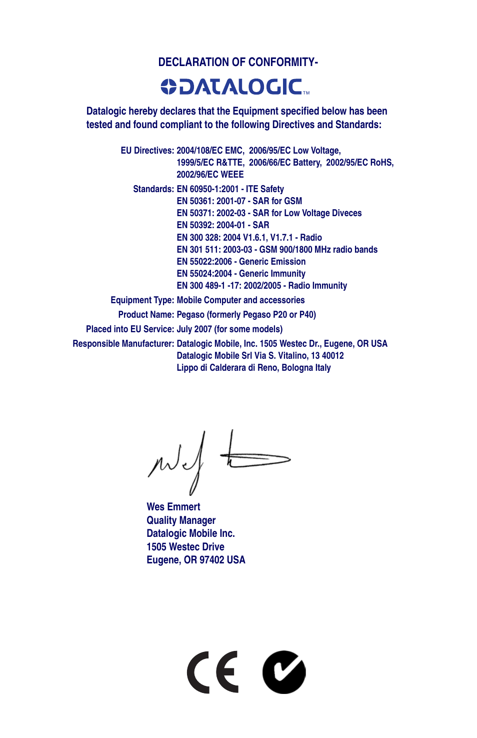 Datalogic Scanning Industrial PDA User Manual | Page 66 / 68