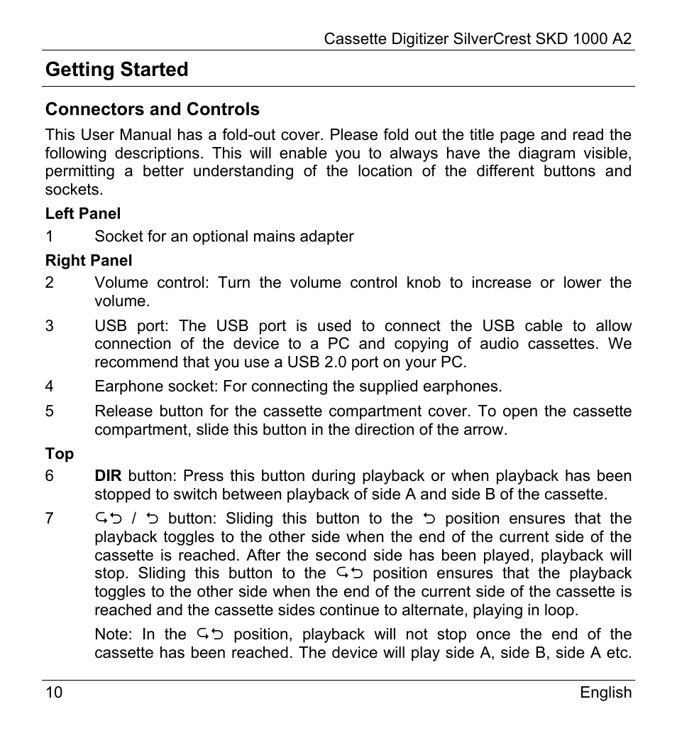 Getting started | Silvercrest SKD 1000 A2 User Manual | Page 12 / 56