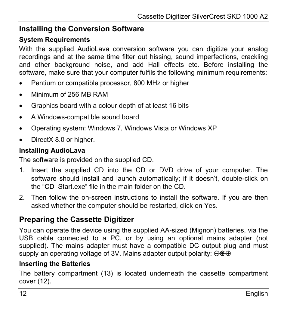 Silvercrest SKD 1000 A2 User Manual | Page 14 / 56