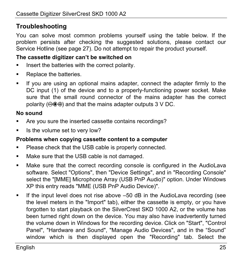Silvercrest SKD 1000 A2 User Manual | Page 27 / 56