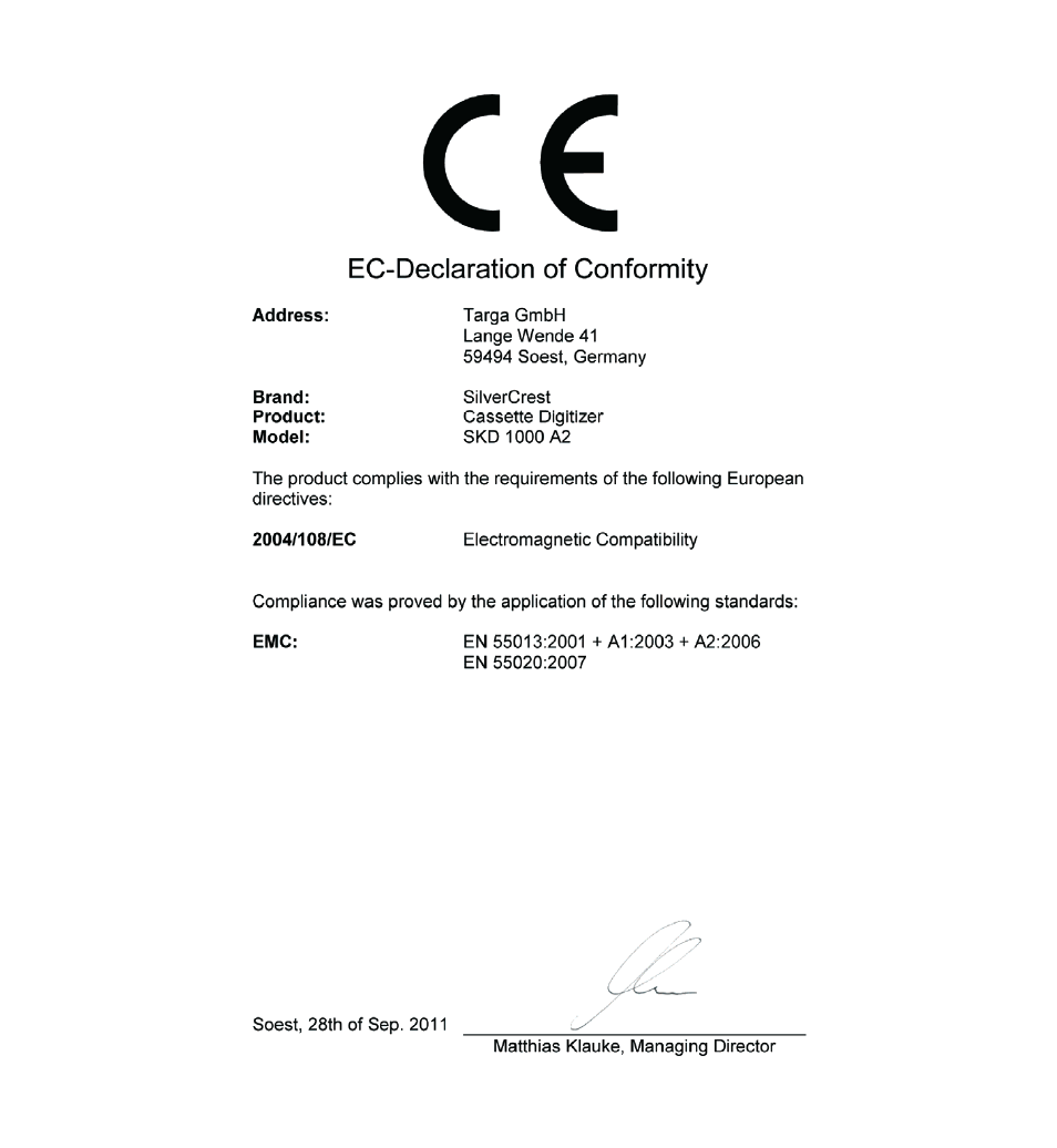 Silvercrest SKD 1000 A2 User Manual | Page 56 / 56