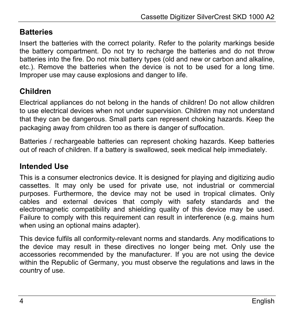 Silvercrest SKD 1000 A2 User Manual | Page 6 / 56
