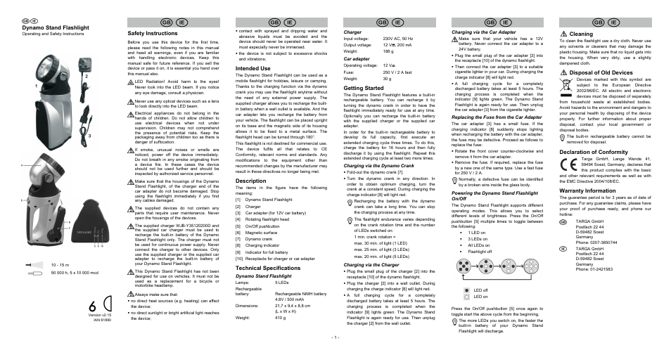 Silvercrest Dynamo Torch User Manual | 1 page