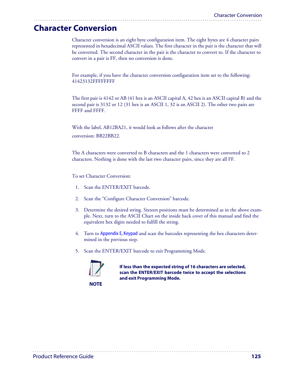 Character conversion | Datalogic Scanning I GD4100 User Manual | Page 127 / 324