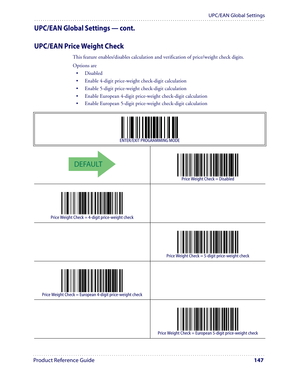 Default | Datalogic Scanning I GD4100 User Manual | Page 149 / 324