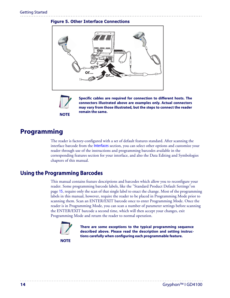 Programming, Using the programming barcodes | Datalogic Scanning I GD4100 User Manual | Page 16 / 324